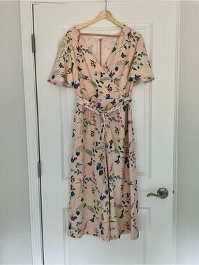 Oasis Pink Floral Wrap Jumpsuit | Perfect for Weddings
